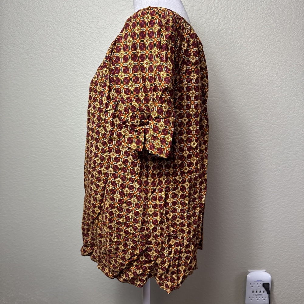 Vintage‎ Boklan Boho Medallion Co-ord Set Peasant Top & Wide Leg Shorts Large - Picture 5 of 8